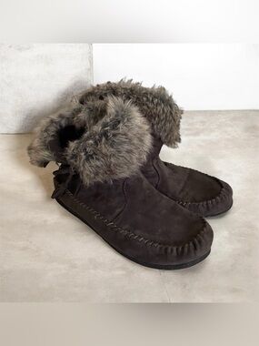 Madden Girl Finn Faux Fur Cuffed Moccasin Boots